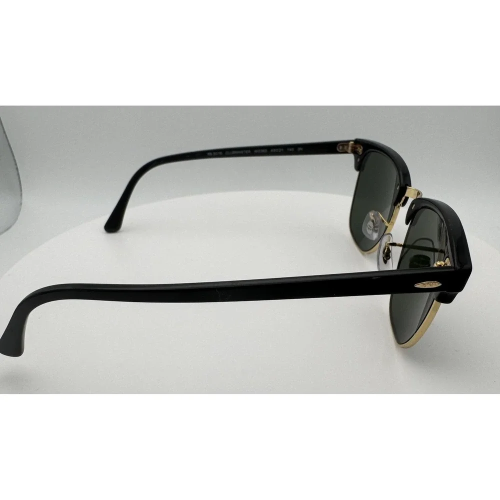 Ray-Ban Clubmaster RB3016 W0365 Black/Gold Green Tinted Retro Style 49 21 140 3N